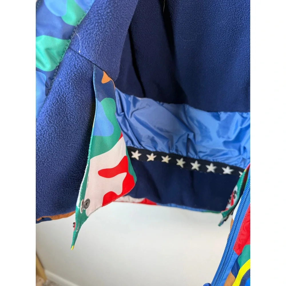 Boden Kids Multicolor Camo Ski Jacket Fleece Lined Winter Coat Size 6-7Y 122cm